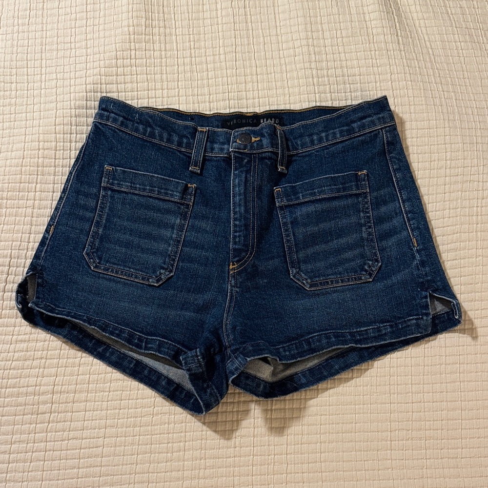 Veronica Beard Deep Indigo Denim High-Rise Jean Shorts